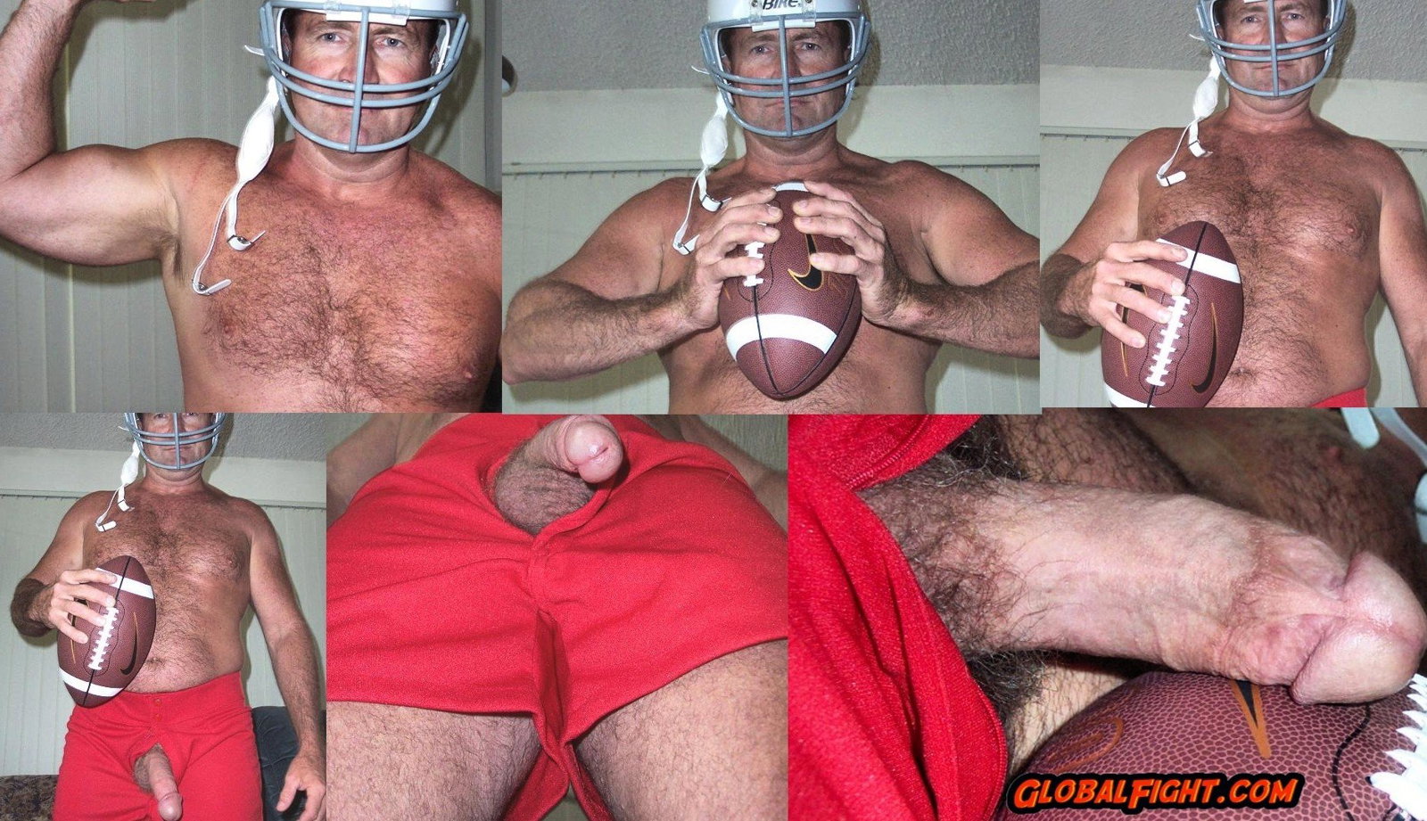 Photo by Hairy Musclebears with the username @hairymusclebears,  June 3, 2022 at 1:03 PM. The post is about the topic Carolina Jim Musclebear and the text says 'Football Jim VIEW HIS DAILY NUDE JACKOFF POSTS of himself at GLOBALFIGHT com  --  #muscledaddy #football #gay #gayfetish #uniform #lockerroom #hairybear #hairychest #hungcock #bigdick'