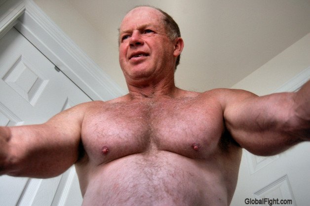 Photo by Hairy Musclebears with the username @hairymusclebears,  July 28, 2021 at 2:04 PM. The post is about the topic Musclebear Daddy and the text says 'Uncut Muscledaddy VIEW HIS DAILY NUDIST POSTS OF HIMSELF on his homepage at GLOBALFIGHT.com     ----    #silverfox #silverdaddy #muscledaddy #uncut #thickdick #dick #cock #balls #gay #hairybear #muscleman #underwear #fetish #garage #outdoors'