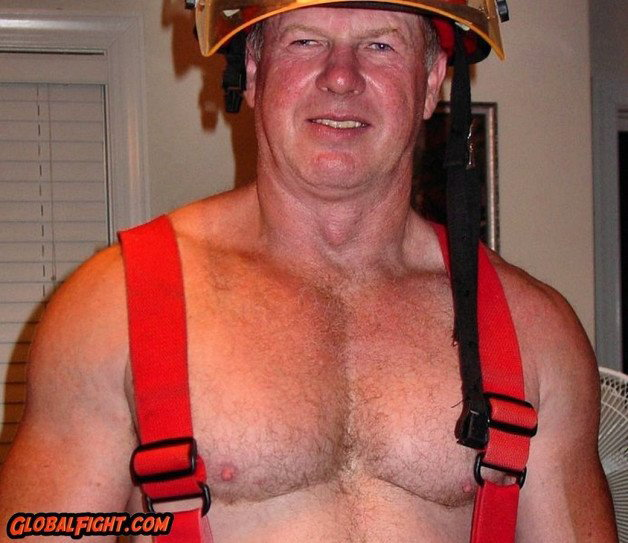 Photo by Hairy Musclebears with the username @hairymusclebears,  August 18, 2021 at 10:36 PM. The post is about the topic Musclebear Daddy and the text says 'Strong Muscle Daddy from GLOBALFIGHT.com profiles #strong #muscledaddy #muscles #firefighter #uniform #hairychest #onlyfans #hairybear #silverdaddy #strength #fitness #muscle #man #daddy'