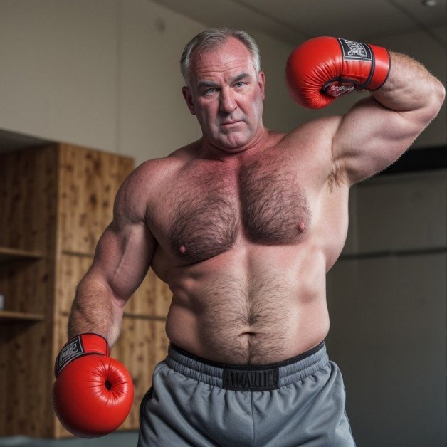 Photo by Hairy Musclebears with the username @hairymusclebears,  April 27, 2024 at 11:00 AM. The post is about the topic Topless Boxing and the text says 'Swinger Boxing Dad from GLOBALFIGHT com galleries  --  #Boxing #boxingnews #musclegrow #hunky #daddytruckdriver #sports #sport #fitness #FitnessMotivation #bodybuildinglifestyle #bodybuilding #gym #gymlife #gymmotivation'