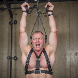 Photo by Hairy Musclebears with the username @hairymusclebears,  May 28, 2024 at 8:05 PM. The post is about the topic GayExTumblr and the text says 'Bondage Hunk from GLOBALFIGHT com'
