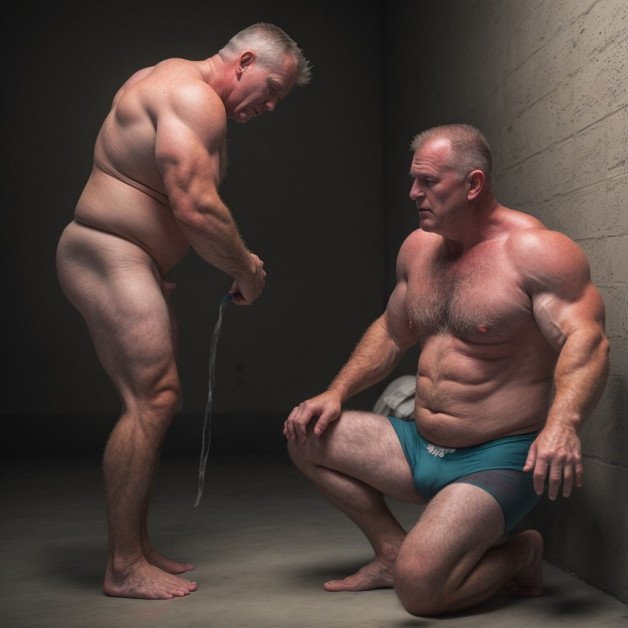 Photo by Hairy Musclebears with the username @hairymusclebears,  June 14, 2024 at 12:09 AM. The post is about the topic GayExTumblr and the text says 'Dads Fighting from GLOBALFIGHT com'