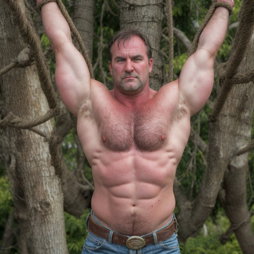 Photo by Hairy Musclebears with the username @hairymusclebears,  May 22, 2024 at 11:47 AM. The post is about the topic GayTumblr and the text says 'Bondage Dad from GLOBALFIGHT com  --  #bdsmcommunity #bdsmslave #bondad #dadbriefs #dad #dadbod #daddies #buddydaddies #bdssuspension #bdsmcommunity #bdsmslave #gaybull #gayman #gayover50 #tiedup'