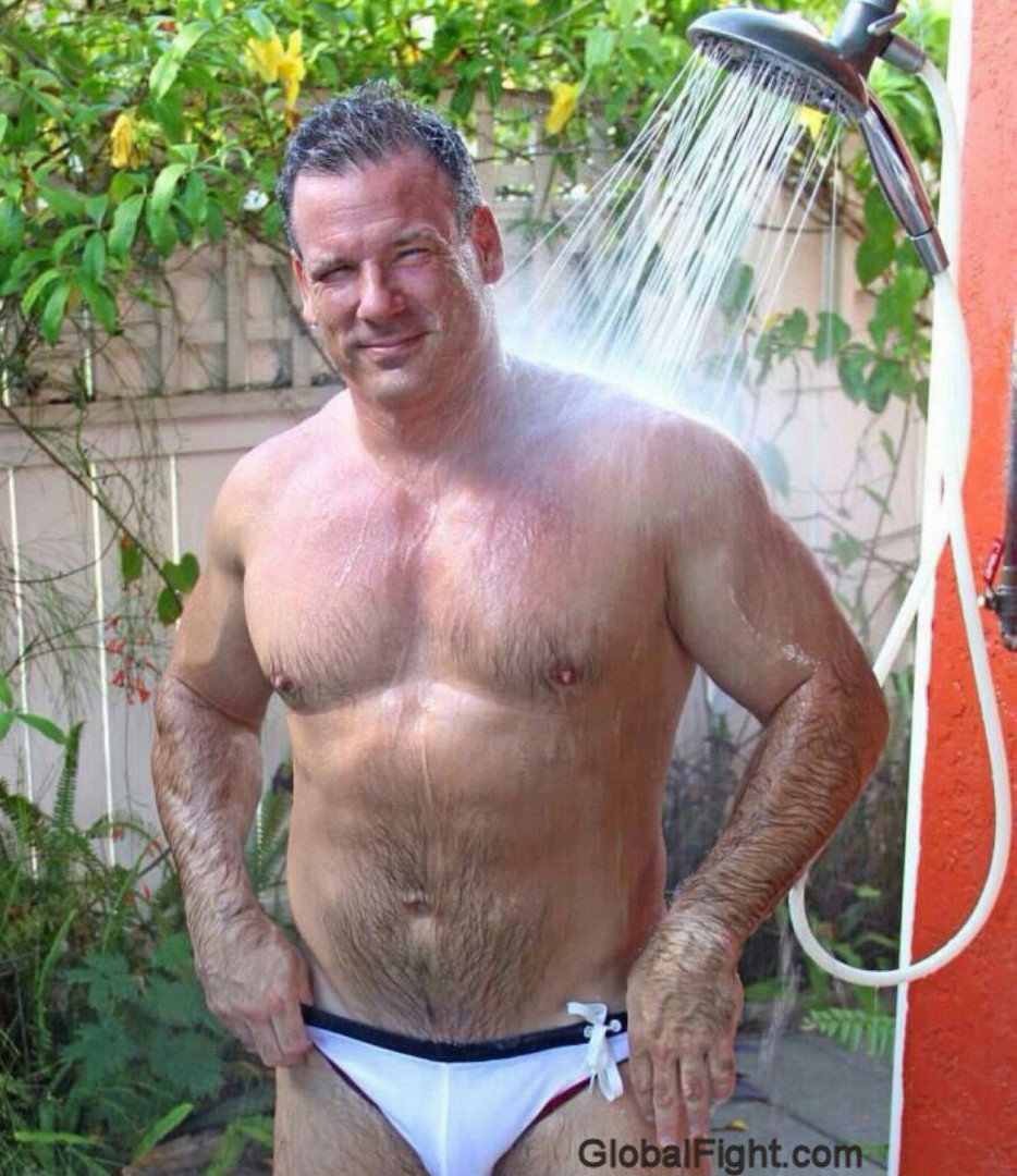 Photo by Hairy Musclebears with the username @hairymusclebears,  January 26, 2020 at 10:08 PM. The post is about the topic GayTumblr and the text says 'Gay Muscleman CHIP from Florida in GLOBALFIGHT profiles #gay #muscleman #chip #florida #muscledaddy #gaydaddy #gayjock #speedos #showering'