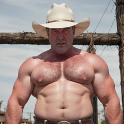 Photo by Hairy Musclebears with the username @hairymusclebears,  May 27, 2024 at 4:49 AM. The post is about the topic Gay and the text says 'Cowboy Jim from GLOBALFIGHT com'