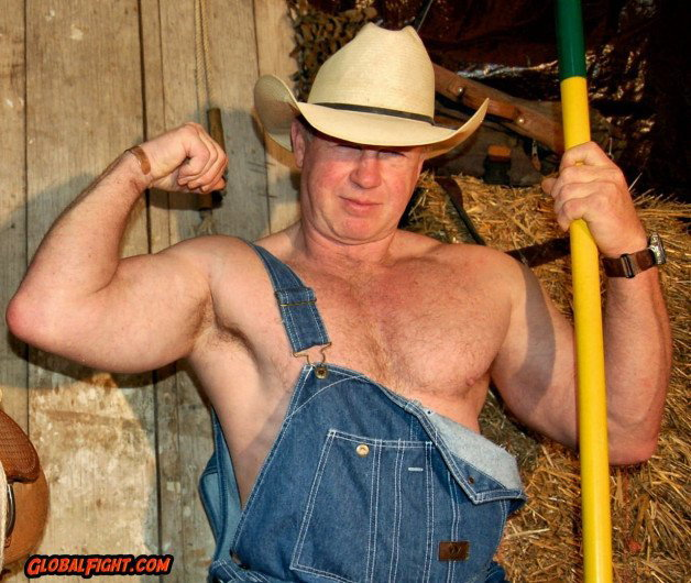 Photo by Hairy Musclebears with the username @hairymusclebears,  July 27, 2021 at 12:24 PM. The post is about the topic Musclebear Daddy and the text says 'Cowboy Uncut Cock VIEW HIS DAILY POSTS OF HIMSELF on his homepage at GLOBALFIGHT.com     ----    #cowboy #muscleman #bodybuilder #bodybuilding #barn #farm #ranch #cowboys #hairy #hairymuscle #muscular #strong #bigbear #onlyfans #uncut #thick #hard #dick..'