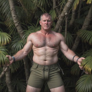 Photo by Hairy Musclebears with the username @hairymusclebears,  June 2, 2024 at 8:25 AM. The post is about the topic Gay and the text says 'Jungle Bondage from GLOBALFIGHT com'