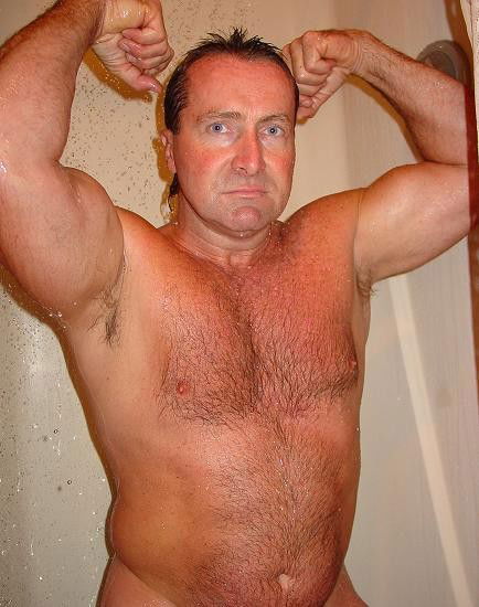 Photo by Hairy Musclebears with the username @hairymusclebears,  July 2, 2019 at 2:42 AM. The post is about the topic Gay Hairy Men and the text says 'Showering Musclebear Hairychest Dad from USAFUR.com videos #gaybooty #gaylife #gayjock #jockstrap #gayunderwear #gaydude #gayfollow #shirtlessguys #shirtlessmen #flexfriday #bicepflex #muscleflex #gaymusclebear #gaybodybuilder #bigchest #redneck #shorts..'