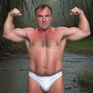 Photo by Hairy Musclebears with the username @hairymusclebears,  June 20, 2024 at 7:04 PM. The post is about the topic GayExTumblr and the text says 'Underwear Daddy from GLOBALFIGHT com'