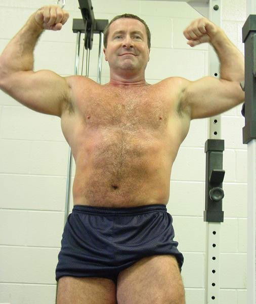 Album by Hairy Musclebears with the username @hairymusclebears,  May 30, 2019 at 12:50 PM. The post is about the topic Carolina Jim Musclebear and the text says 'Gay Muscledaddy Naked Gym from USAFUR.com videos #bulge #underwear #briefs #offseasonmuscle #over250lbs #tattoedbear #speedobear #wrestlebear #beefybears #offseasonmuscle #over200lbs #tattoedbear #speedobear #wrestlebear #cigarbear #growlr #scruff..'