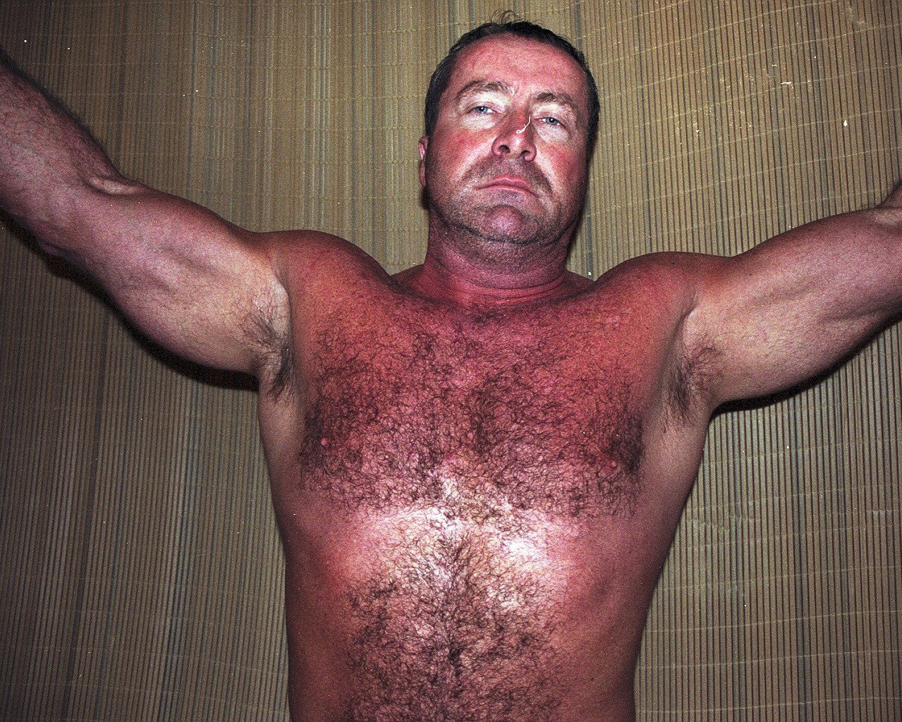 Photo by Hairy Musclebears with the username @hairymusclebears,  June 3, 2019 at 6:58 PM. The post is about the topic Carolina Jim Musclebear and the text says 'Muscledaddy Outdoors gay Campground from USAFUR.com videos #gayarmpitfetish #gaybear #gaywrestling #gaypits #baldmen #beardedmen #menwithbeards #hairyarmpits #hairypits #sweatyarmpits #sweatypits #instasport #instaathlete #instaarmpits #hotjock..'