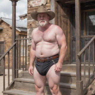 Photo by Hairy Musclebears with the username @hairymusclebears,  June 2, 2024 at 4:11 AM. The post is about the topic GayTumblr and the text says 'Cowboy Bear from GLOBALFIGHT com'