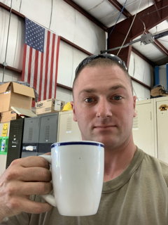 Photo by Holliday1005 with the username @Holliday1005,  September 28, 2019 at 11:11 AM and the text says 'Morning coffee at the shop'