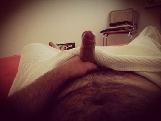Photo by hard'n'dripping with the username @girl2boy, who is a verified user,  February 6, 2019 at 8:31 AM. The post is about the topic Rate my pussy or dick and the text says 'I woke up this morning with THIS between my legs! And it won't go away! Who wants to play with me??
#morningwood #hardon #cock #bed #selfie'
