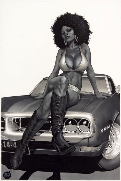 Photo by Onknight with the username @Onknight,  January 31, 2015 at 6:45 PM and the text says 'This was Dream woman growing up just she needs taller thigh high boots.I&rsquo;ve always Fetish for afros'