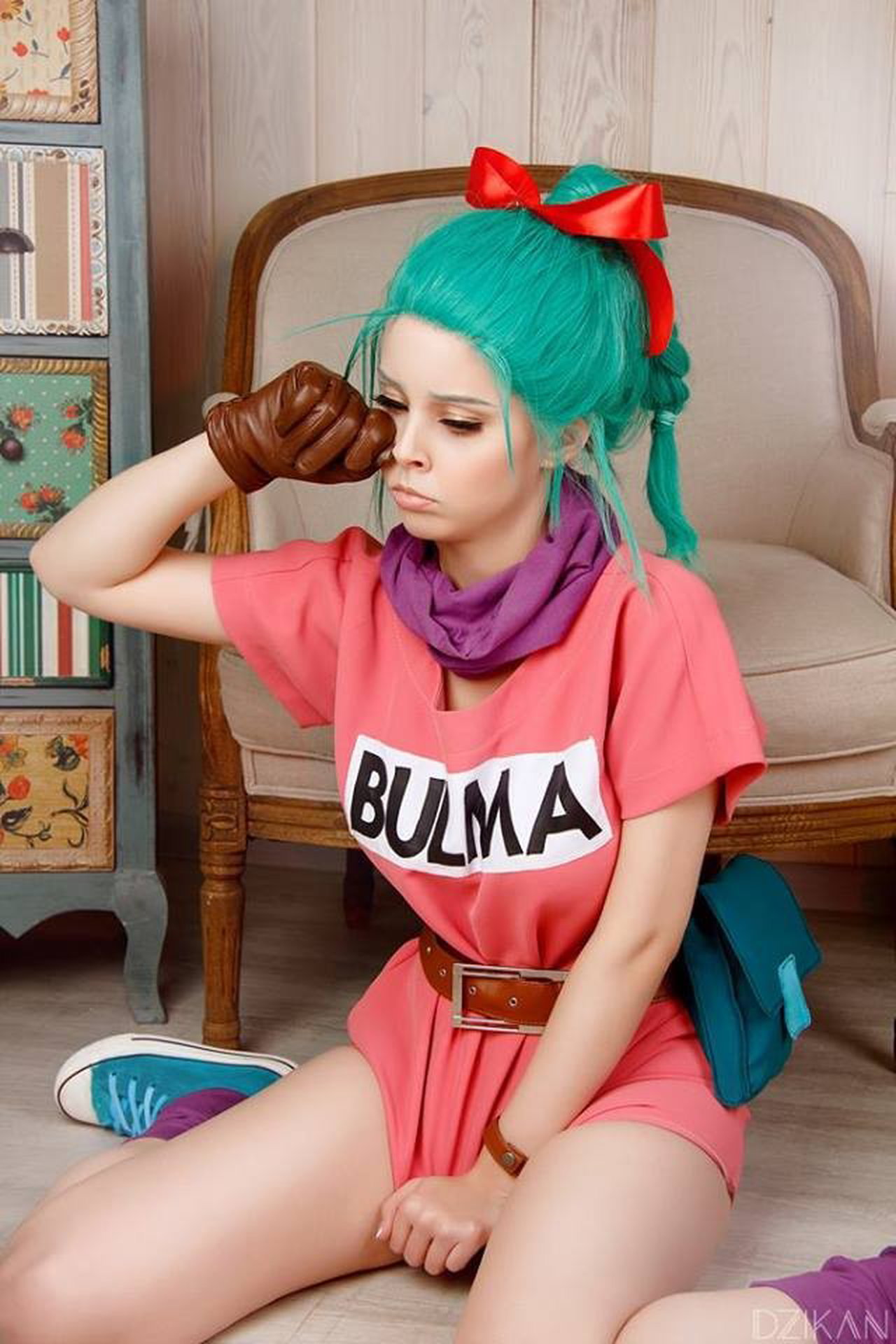 Photo by Sunsura with the username @Sunsura,  February 19, 2017 at 12:01 PM and the text says 'Cosplay Bulma #DBZ  #Cosplay  #Bulma  #dragon  #ball  #z'