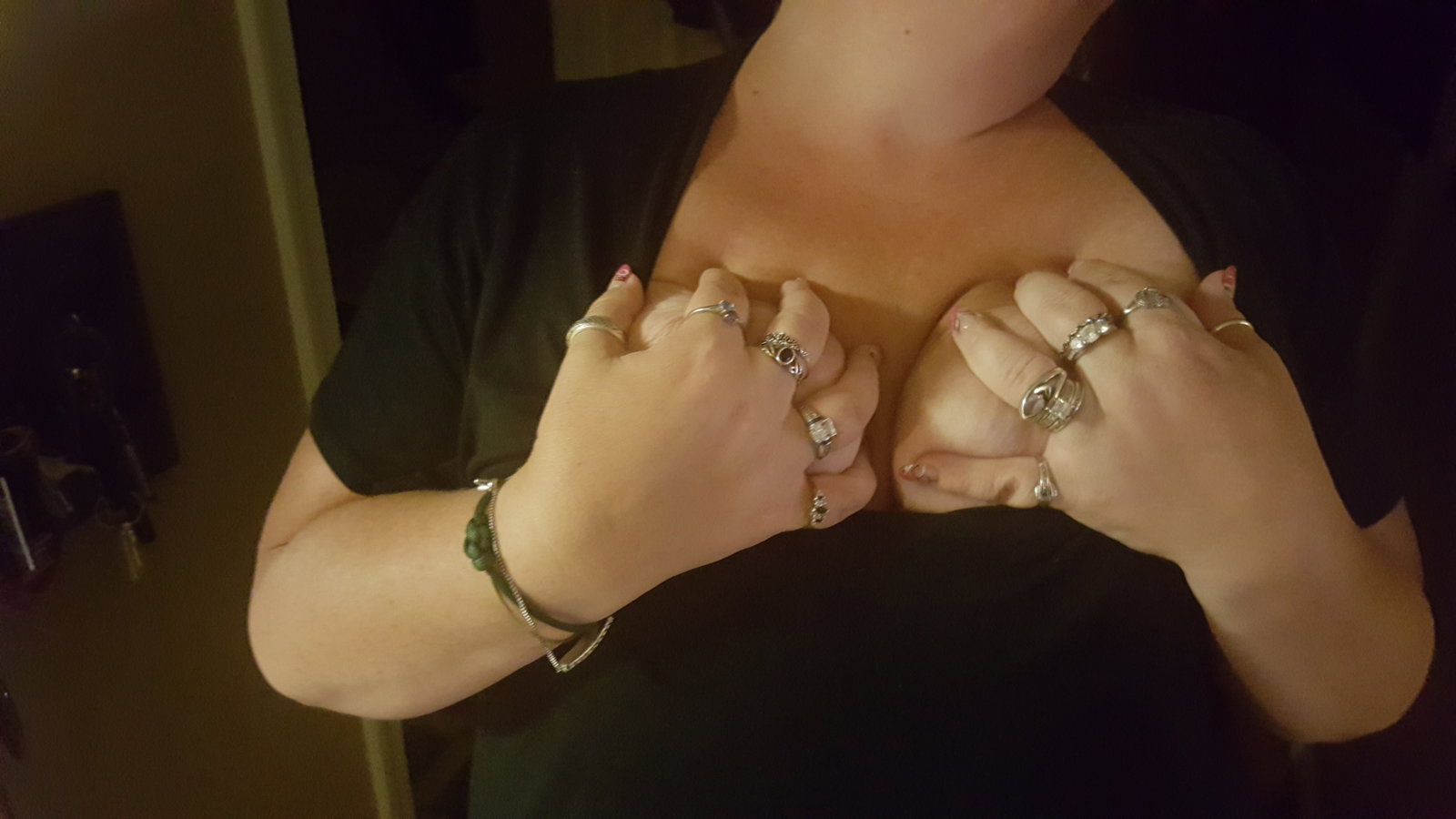 Photo by Dawn42D with the username @Dawn42D,  August 2, 2017 at 11:43 AM and the text says 'Two fingers in her dripping wet pussy and she&rsquo;s groping her tits and pinching her nipples #big  #naturals  #big  #tits  #bbw  #bbw  #wife  #hot  #wife  #slut  #wife  #playing  #with  #herself  #nipple  #pinching  #WVHotBBW  #Dawn42D'