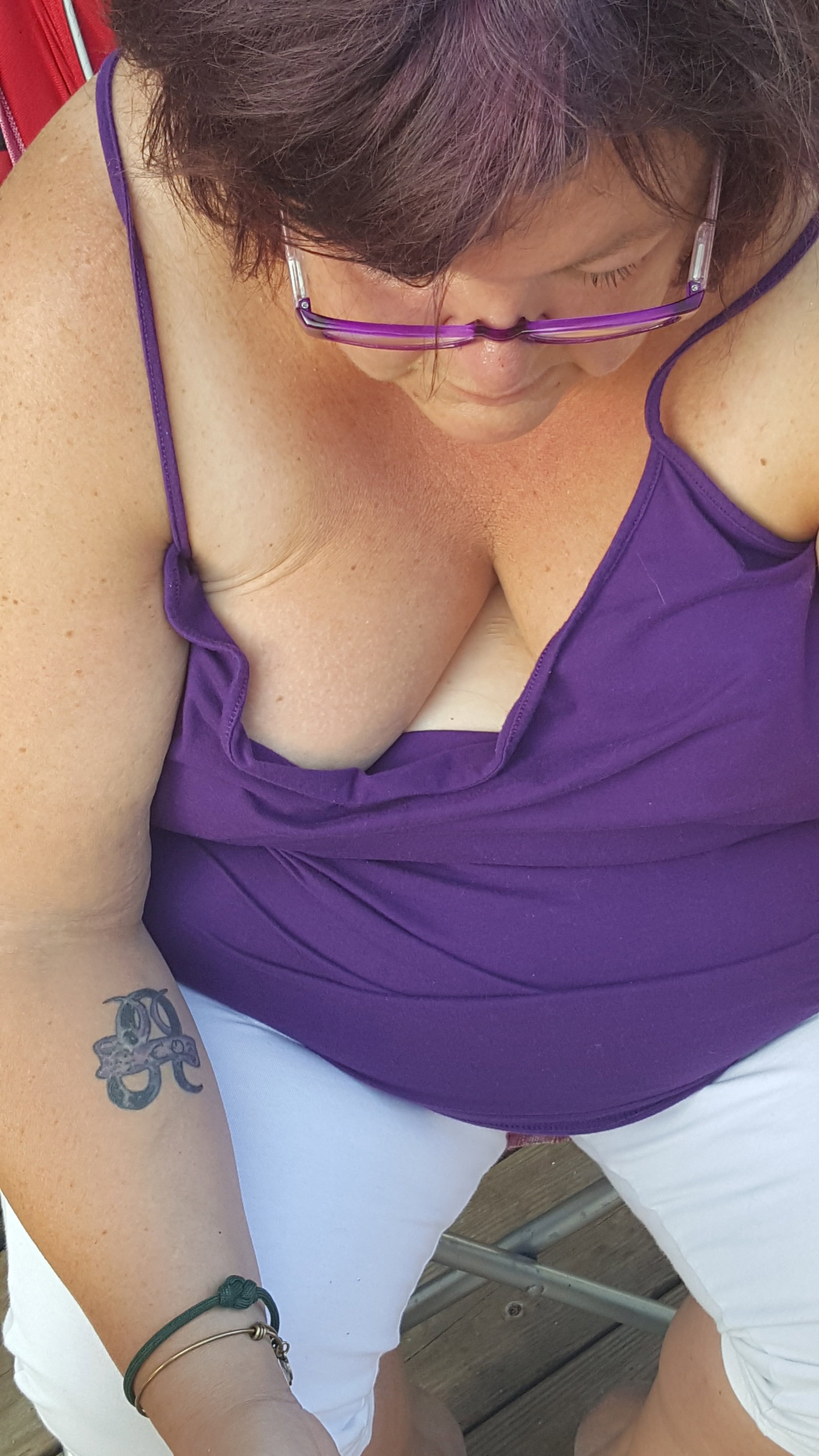 Photo by Dawn42D with the username @Dawn42D,  July 27, 2017 at 11:00 AM and the text says 'It looks like she&rsquo;s almost falling out of that tank top. Sexy wife&rsquo;s big tits #wife  #bbw  #wife  #bbw  #tits  #big  #hangers  #big  #beautiful  #woman  #big  #naturals  #sexy  #wife  #sexy  #bbw  #smoking  #smoking  #wife  #smoking  #fetish..'