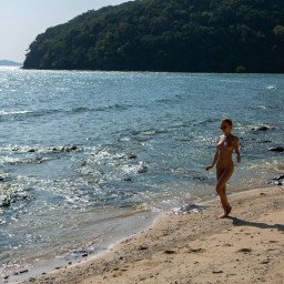 Photo by sunflower33a with the username @sunflower33a,  May 11, 2024 at 6:57 AM. The post is about the topic Beach and Nudist Girls and the text says '#Natalia strolling at the beach'