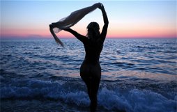 Photo by sunflower33a with the username @sunflower33a,  May 19, 2024 at 4:19 PM. The post is about the topic Beach and Nudist Girls and the text says '#Cara celebrating sunset at the beach'