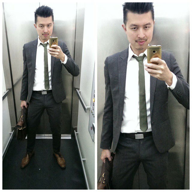 Photo by hartorsten with the username @hartorsten,  June 26, 2015 at 7:58 PM and the text says 'Formal today at work! Like my green tie? #maleselfie #maleselfie #gayvpl #me http://ift.tt/1TSmzm0 #haraldtorsten  #Instagram'