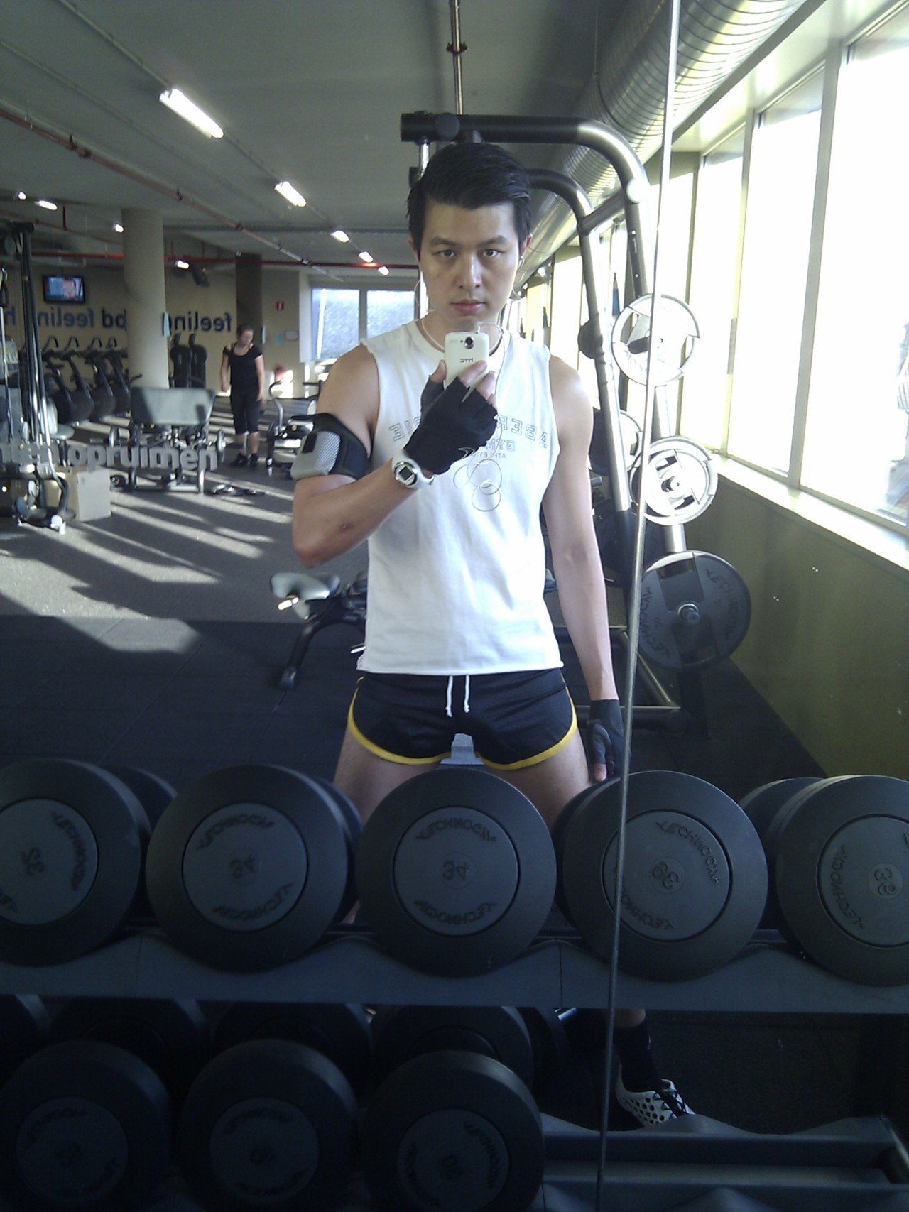 Photo by hartorsten with the username @hartorsten,  July 2, 2013 at 2:15 PM and the text says 'carryitlikeharry:

Gym. Do you like short shorts?
 #selfie  #selfpic  #selfshot  #male  #fashion  #male  #model  #mens  #fashion  #mens  #style  #menswear  #sportswear  #andrew  #christian  #haraldtorsten'