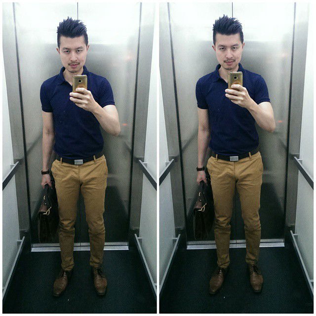 Photo by hartorsten with the username @hartorsten,  June 26, 2015 at 8:00 PM and the text says 'Brown chinos and dark blue polo. Feeling the sun today! #maleselfie #maleselfie #gayvpl #me http://ift.tt/1dmhwJd #haraldtorsten  #Instagram'