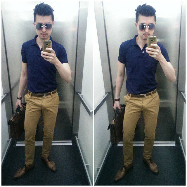 Photo by hartorsten with the username @hartorsten,  June 26, 2015 at 7:53 PM and the text says 'Hot day! Wearing a polo to work. maleselfie #maleselfie #gayvpl #me http://ift.tt/1Hlc4Cq #haraldtorsten  #Instagram'