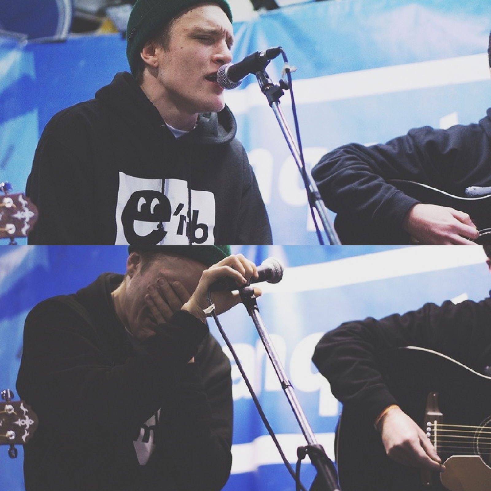 Photo by odetosleep with the username @odetosleep,  December 6, 2014 at 2:09 AM and the text says 'hnnhbkrby:

Ben Barlow / Neck Deep @ Banquet Records (1,2)'