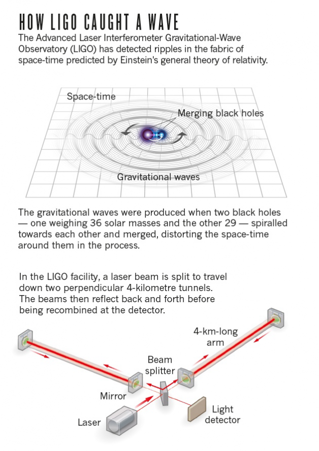 Photo by Captain-LeChene with the username @Captain-LeChene,  February 19, 2016 at 9:59 AM and the text says 'blindmen6:

panderton:

sci-universe:




One hundred years after Albert Einstein predicted the existence of gravitational waves, they have been detected directly.


In a highly anticipated announcement, physicists with LIGO revealed today, on 11..'