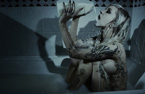 Photo by Firepower with the username @hungrygirls,  May 15, 2014 at 11:31 PM and the text says 'beautifulchaoticangel:

Sara Fabel is too fucking hot.
 #Sara  #Fabel  #tatooed  #girls'