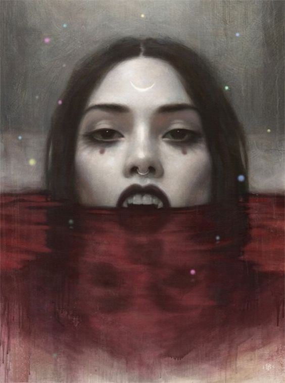 Photo by Firepower with the username @hungrygirls,  August 15, 2018 at 9:34 PM and the text says 'worldofdarkness-eyecandy:Artwork by:  Tom Bagshaw #vampire  #tom  #bagshaw'