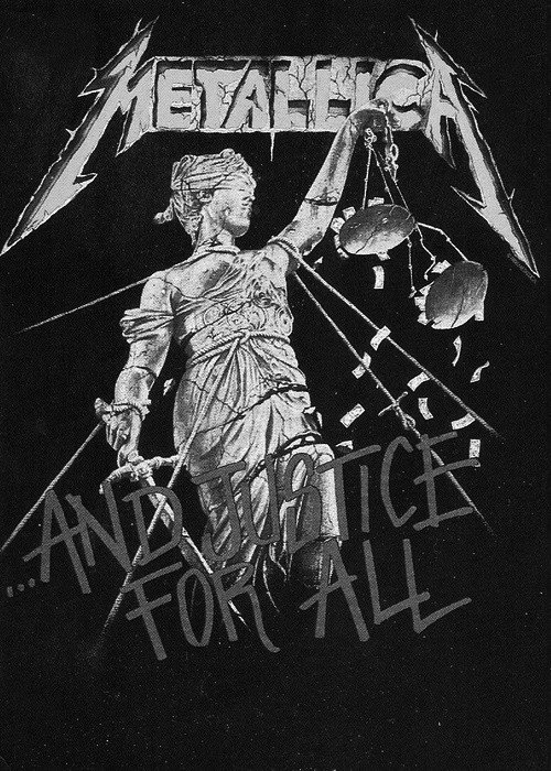 Photo by Firepower with the username @hungrygirls,  July 19, 2014 at 12:30 AM and the text says '#metallica  #...and  #justice  #for  #all'