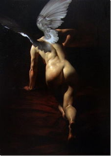 Photo by quiveringmuse with the username @quiveringmuse,  June 20, 2018 at 12:20 AM and the text says 'skullofjoy:


Roberto Ferri - Angelo Inferi'