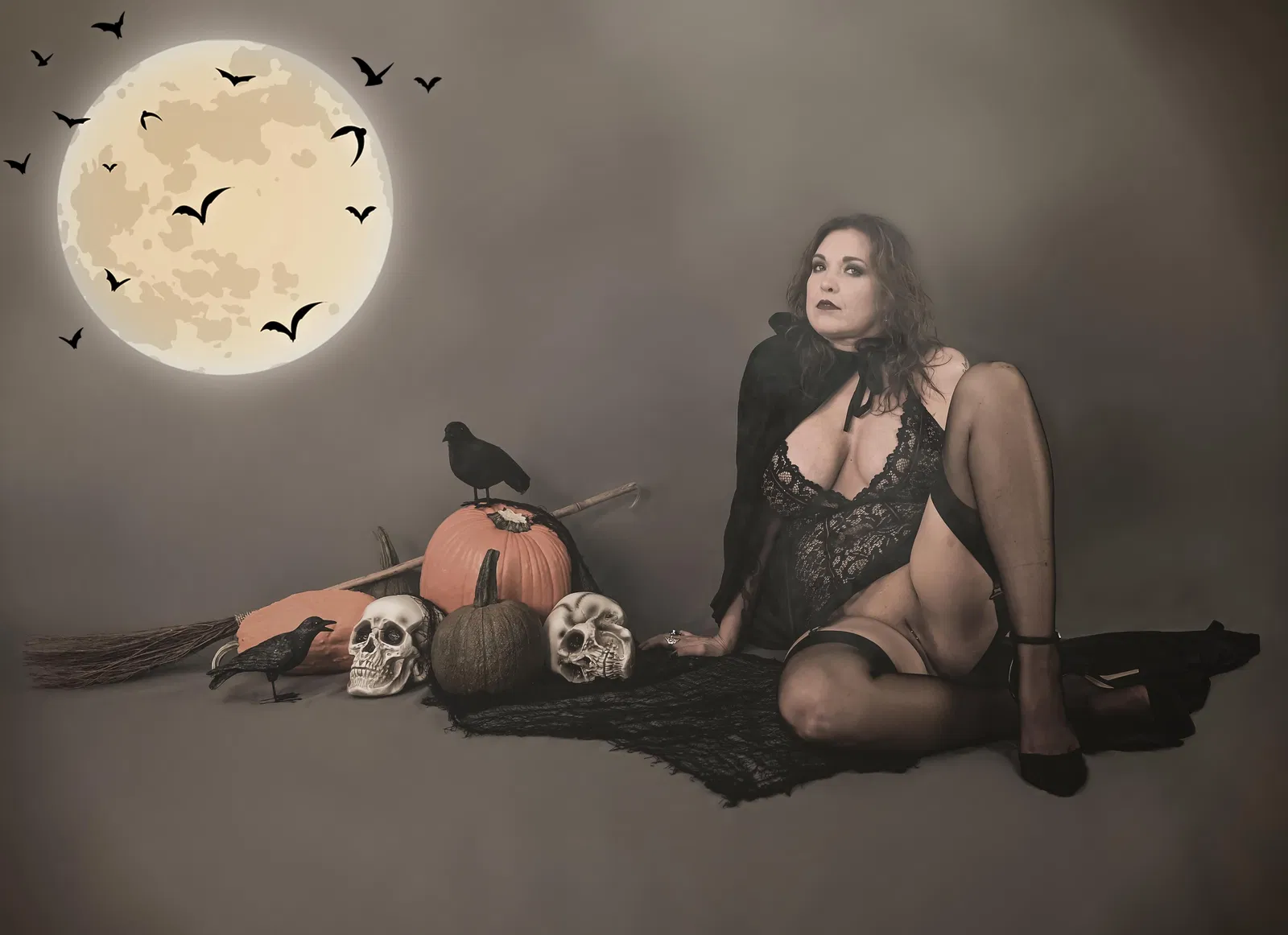 Photo by Denise La Fleur with the username @deniselafleur, who is a star user,  October 13, 2023 at 5:32 PM. The post is about the topic Halloween naughty and the text says 'Happy Friday, The 13th!!! 💀'