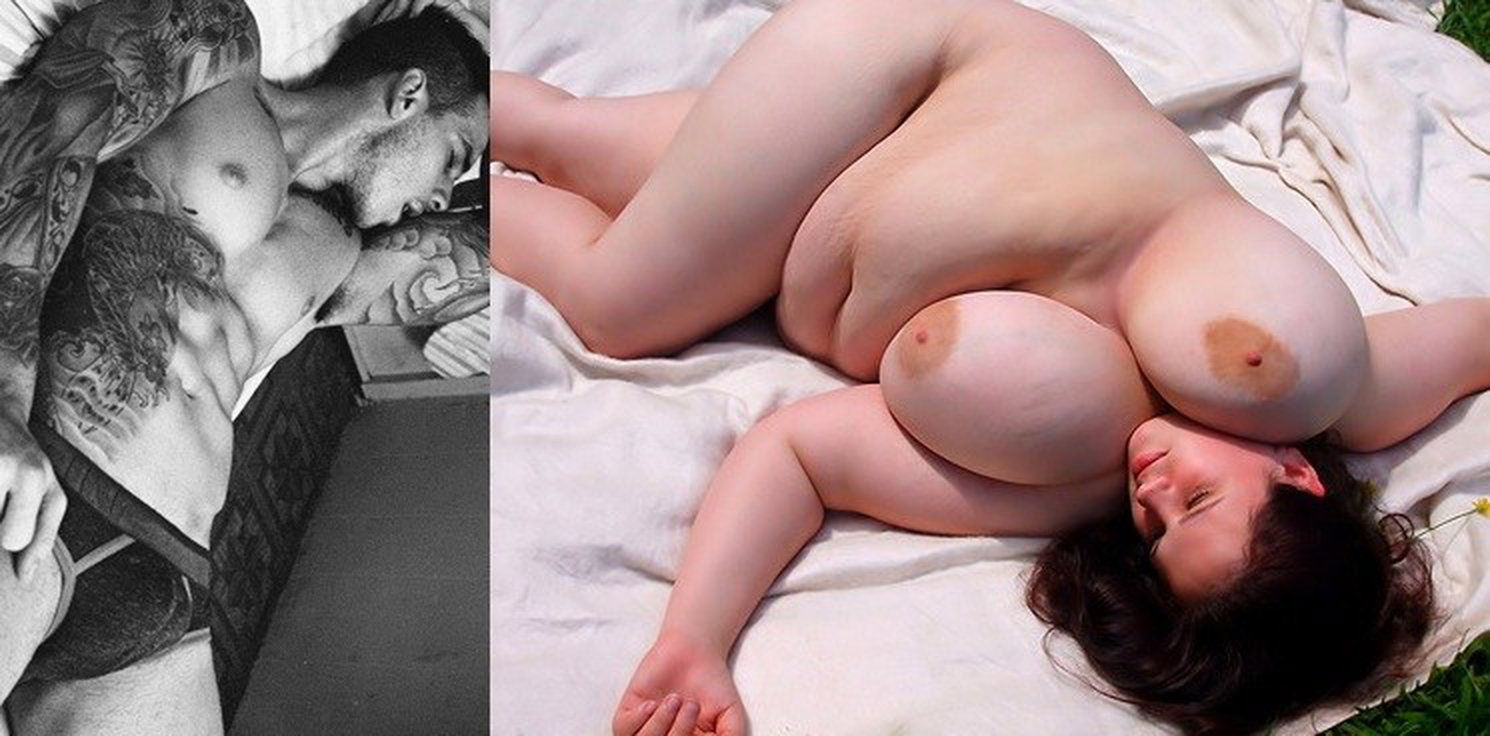 Photo by emgoldman with the username @emgoldman,  November 19, 2014 at 7:57 AM and the text says 'What it&rsquo;s like to be bisexual:
These two photos came up, one after the other, on my dash. I find them equal arousing, in different ways. #confessions  #bisexual  #bbw  #tattoos  #y-fronts'