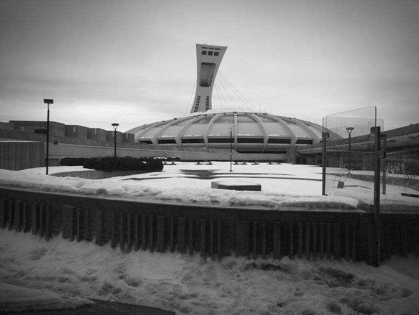 Photo by bbpnp with the username @bbpnp,  March 18, 2016 at 9:49 PM and the text says 'Olympic Stadium Montreal winter landmark cold winter at Parc olympique de Montréal by clovis jonathan gravel on EyeEm'