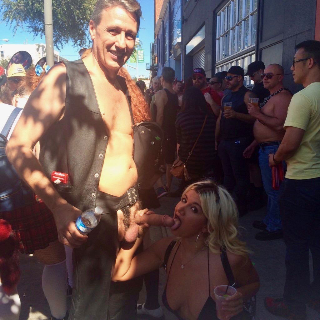 Photo by AllThingsCFNM with the username @AllThingsCFNM,  October 1, 2016 at 9:19 PM and the text says 'Layla Price and Steve Holmes having some public CFNM fun at this year&rsquo;s Folsom Street Fair.

Get your CFNM updates @ www.AllThingsCFNM.net #cfnm  #blowjob  #big  #cock  #public  #exhibitionism  #folsom  #st.  #fair'