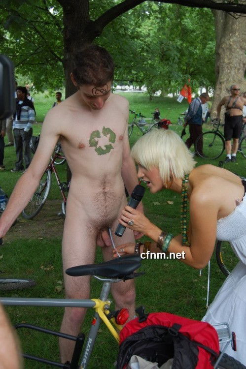 Photo by AllThingsCFNM with the username @AllThingsCFNM,  July 29, 2016 at 1:12 AM and the text says 'A little size comparison at WNBR. #cfnm  #nude  #in  #public  #WNBR'