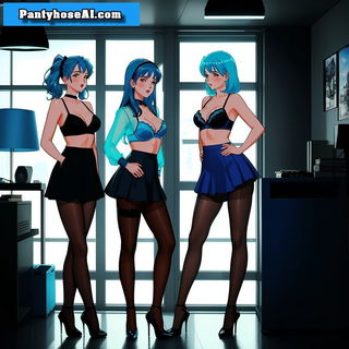 Photo by EssentialErotics.com with the username @EssentialErotics, who is a verified user,  June 19, 2024 at 7:05 PM. The post is about the topic 3DandCartoon and the text says 'https://pantyhoseai.com/pantyhose-ai-blog/ai-girls-black-pantyhose-in-the-office/'