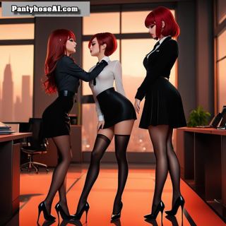 Photo by EssentialErotics.com with the username @EssentialErotics, who is a verified user,  June 23, 2024 at 3:23 PM. The post is about the topic 3DandCartoon and the text says 'https://pantyhoseai.com/pantyhose-ai-blog/ai-generated-pantyhose-girls-in-black-pantyhose/'