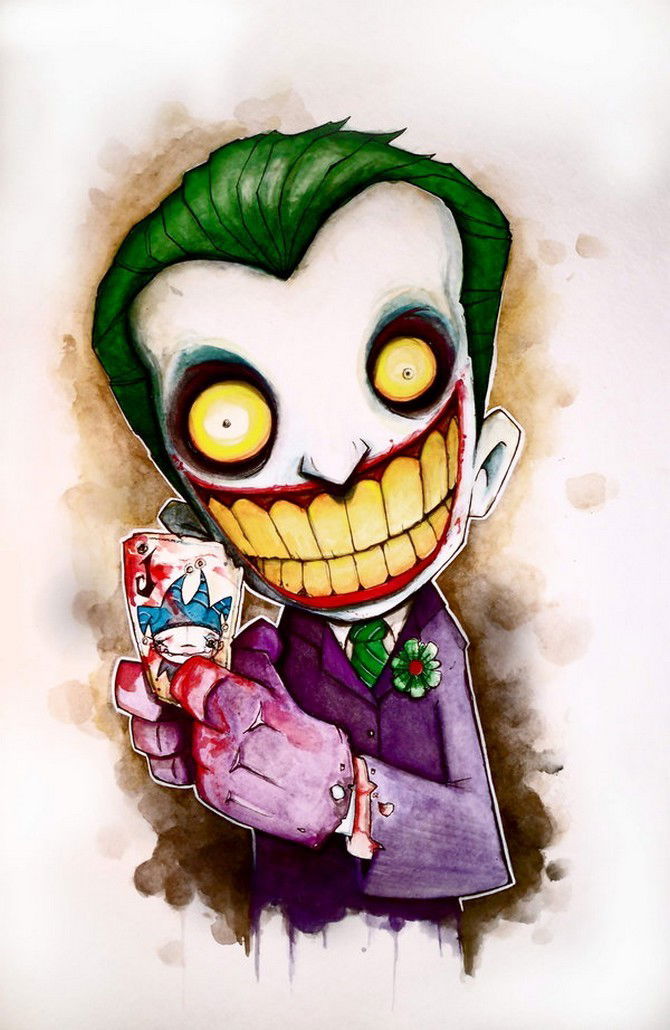 Photo by Sable with the username @SablexXx, who is a verified user,  October 8, 2011 at 8:56 AM and the text says '#art  #batman  #batman  #villians  #comic  #harley  #quinn  #mr  #freeze  #scarecrow  #the  #joker  #the  #penguin  #two  #face  #Christopher  #Uminga  #illustration'