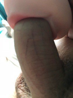 Photo by StanRedman with the username @StanRedman, who is a verified user,  March 18, 2019 at 9:22 AM and the text says 'Sex Toy Blowjob! 
#sextoy #blowjob #teeth #lubed #cock #masturbation'