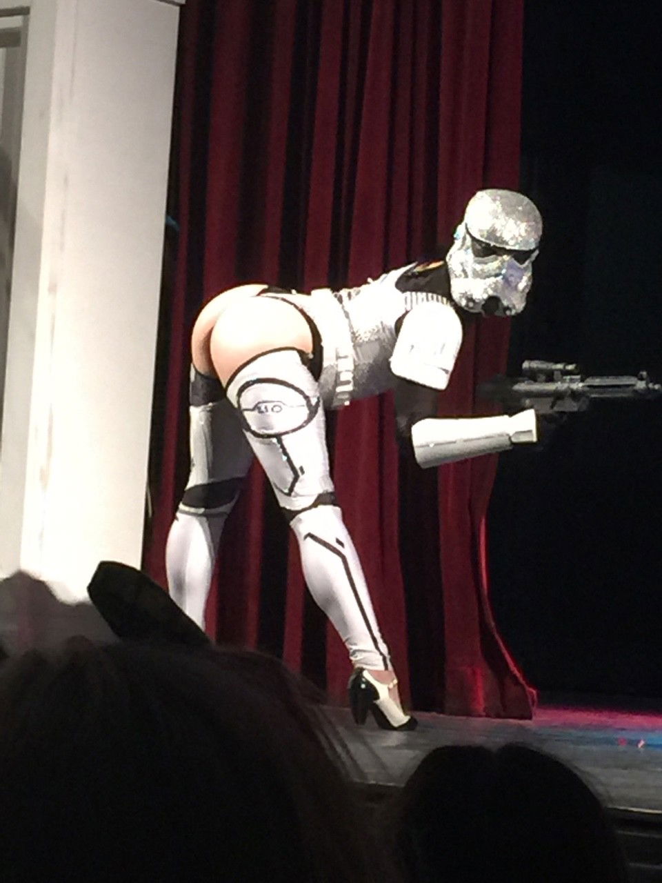 Photo by KonkeyDong80 with the username @KonkeyDong80,  June 6, 2016 at 12:09 AM and the text says 'tiny-bandaid:

Storm trooper
 #girl  #woman  #storm  #trooper  #ass  #bum  #butt  #hot  #sexy  #gif  #animated  #dance  #nerdgirl  #burlesque  #star  #wars'