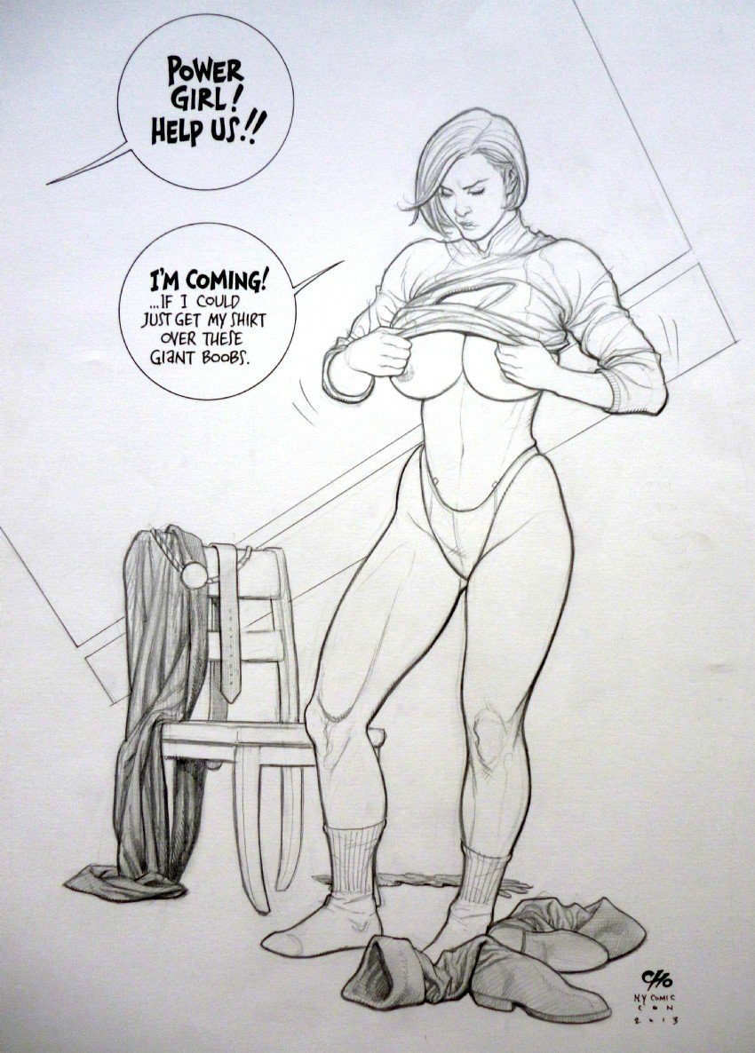 Photo by KonkeyDong80 with the username @KonkeyDong80,  January 23, 2017 at 3:17 AM and the text says 'geekearth:
Frank Cho - Costume Sketch Humor (Mildly NSFW) #girls  #women  #super  #hero  #art  #fantasy  #comic  #frank  #cho  #boobs  #breasts  #tits  #power  #girl  #bat  #girl  #wonder  #woman  #harley  #quinn  #she  #hulk'