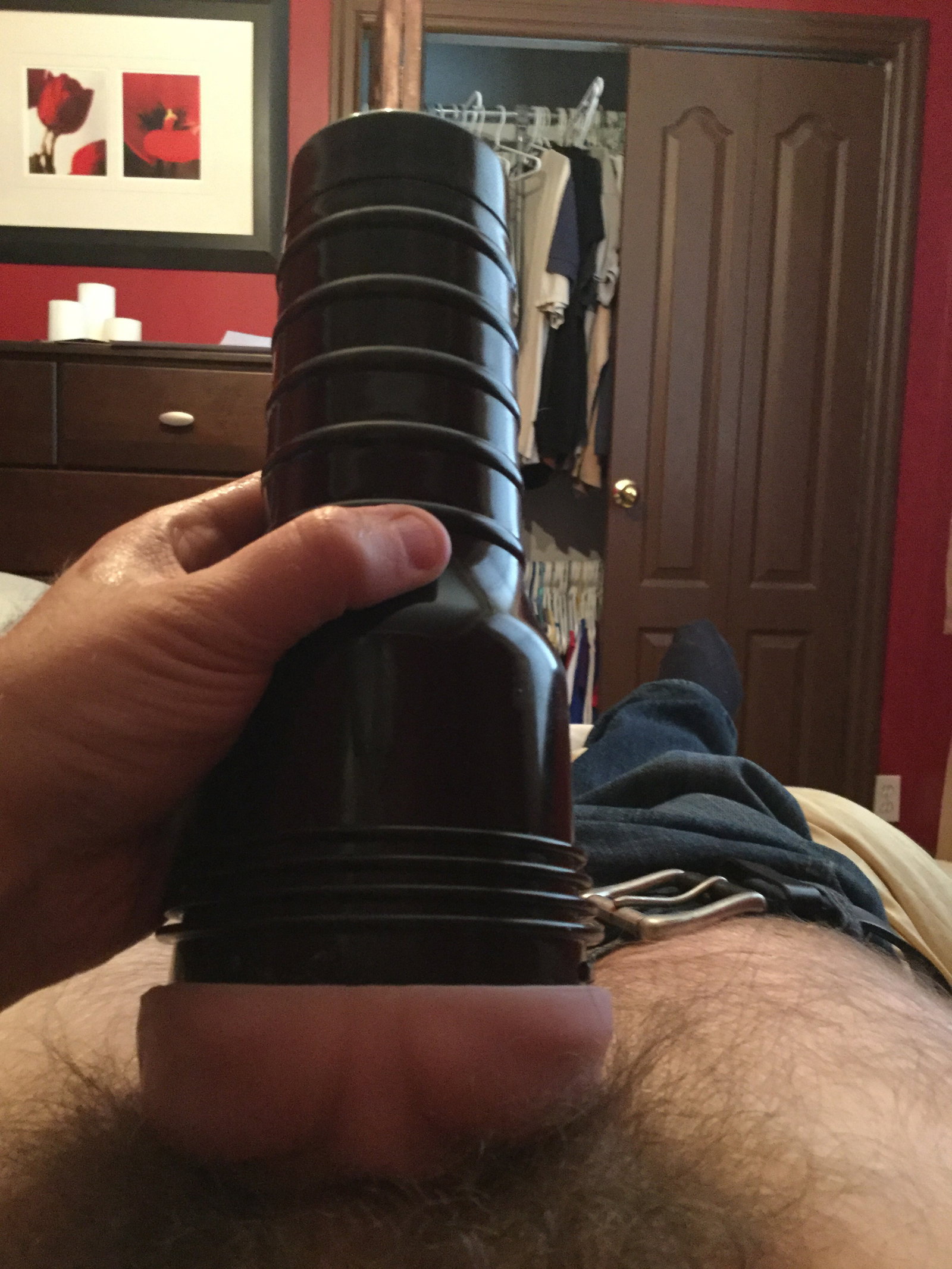 Photo by KonkeyDong80 with the username @KonkeyDong80,  April 5, 2019 at 12:24 AM. The post is about the topic Submit your own toys and the text says 'Me using my Fleshlight.  This was before I trimed my pubes so enjoy the bush'