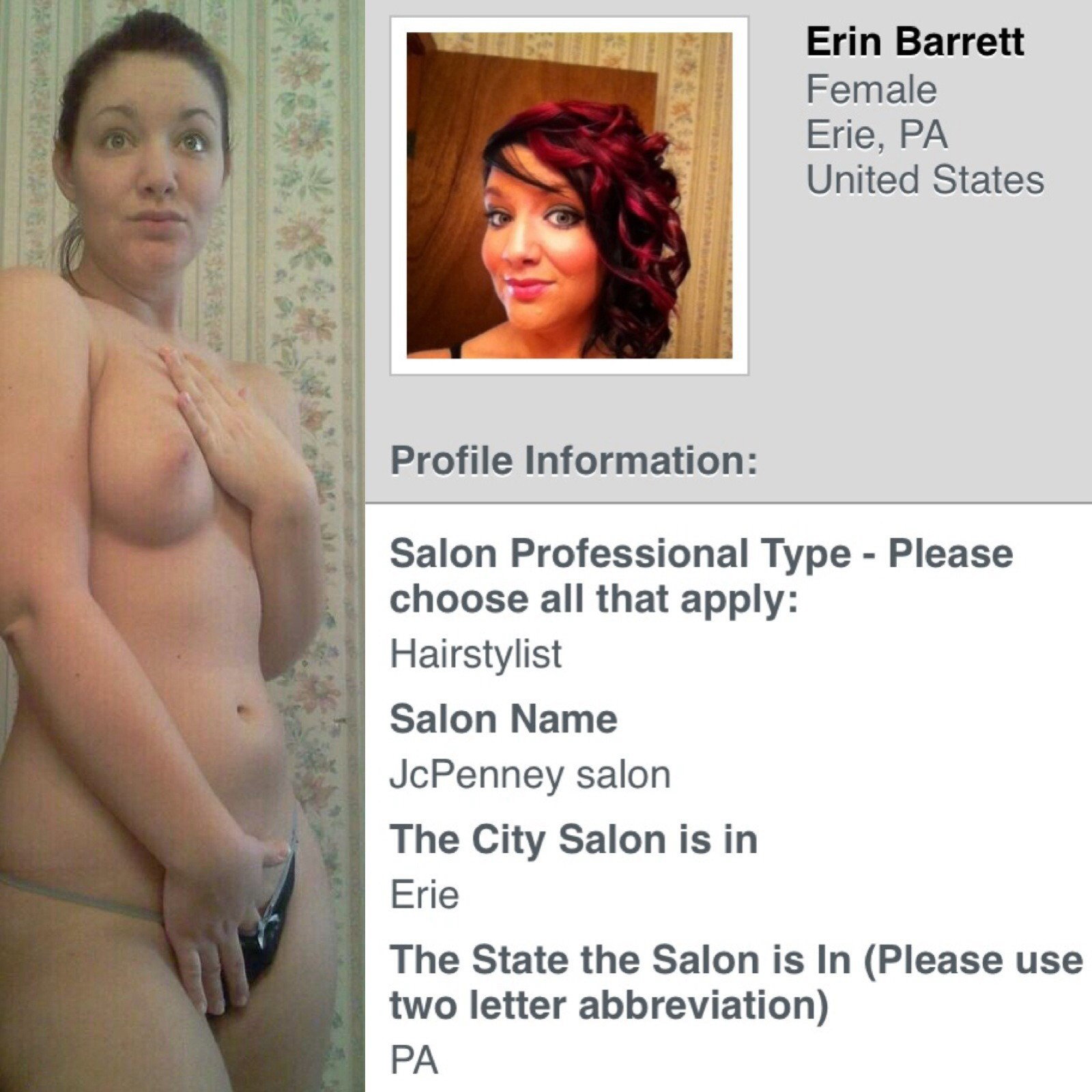 Photo by johndlokcuc with the username @johndlokcuc,  February 11, 2015 at 7:10 PM and the text says 'loadmanizbk:Exposed Erin Barrett from Erie PennsylvaniaVery Hot lady. #erin  #barrett  #erie  #pa  #brunette  #clothed  #nude  #exposed  #medium  #tits'