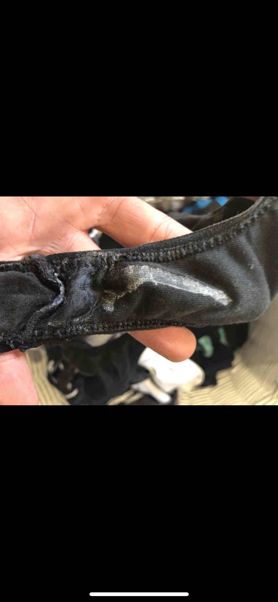 Album by Cheatingwife101 with the username @Jkd082,  August 14, 2019 at 5:47 AM. The post is about the topic Sperm filled pants and the text says 'My wifes panties after one hour of “gym” this morning..'