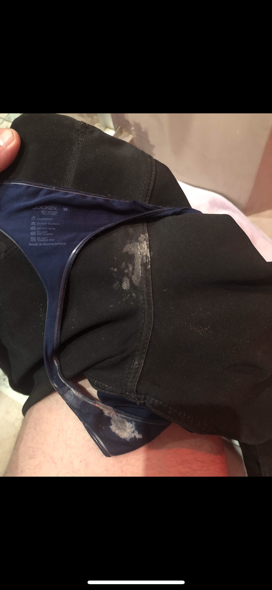 Shared Photo by Cheatingwife101 with the username @Jkd082,  July 18, 2019 at 4:19 AM. The post is about the topic Creampie Panties and the text says 'My wife’s pants and panties after her ladies night out from last night...!'