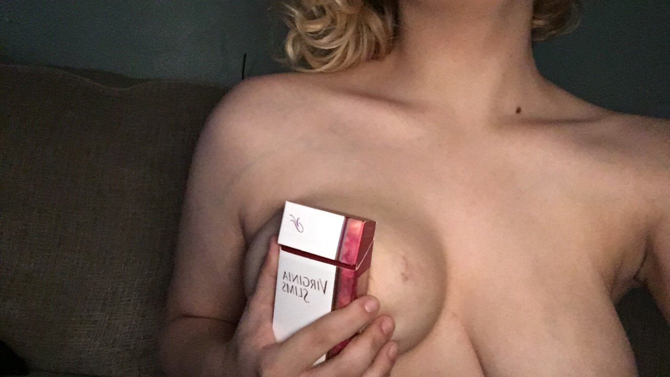Photo by kassytakesnudes with the username @kassytakesnudes, who is a verified user,  June 8, 2019 at 8:16 PM. The post is about the topic Nude Selfies and the text says 'Buy me cigarettes and fuck me'
